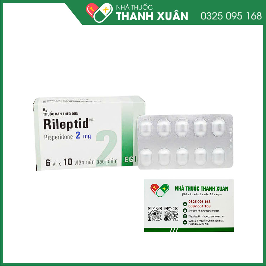 Rileptid 2mg điều trị tâm thần phân liệt, trầm cảm, lo âu hoặc rối loạn hành vi ở trẻ em và thanh niên